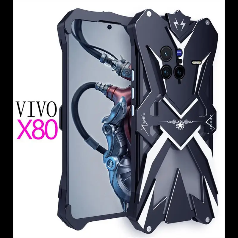 

Original Zimon Metal Luxury New Thor Heavy Duty Armor Metal Aluminum Phone Case Covers For Vivo X80 Pro Cases Cover