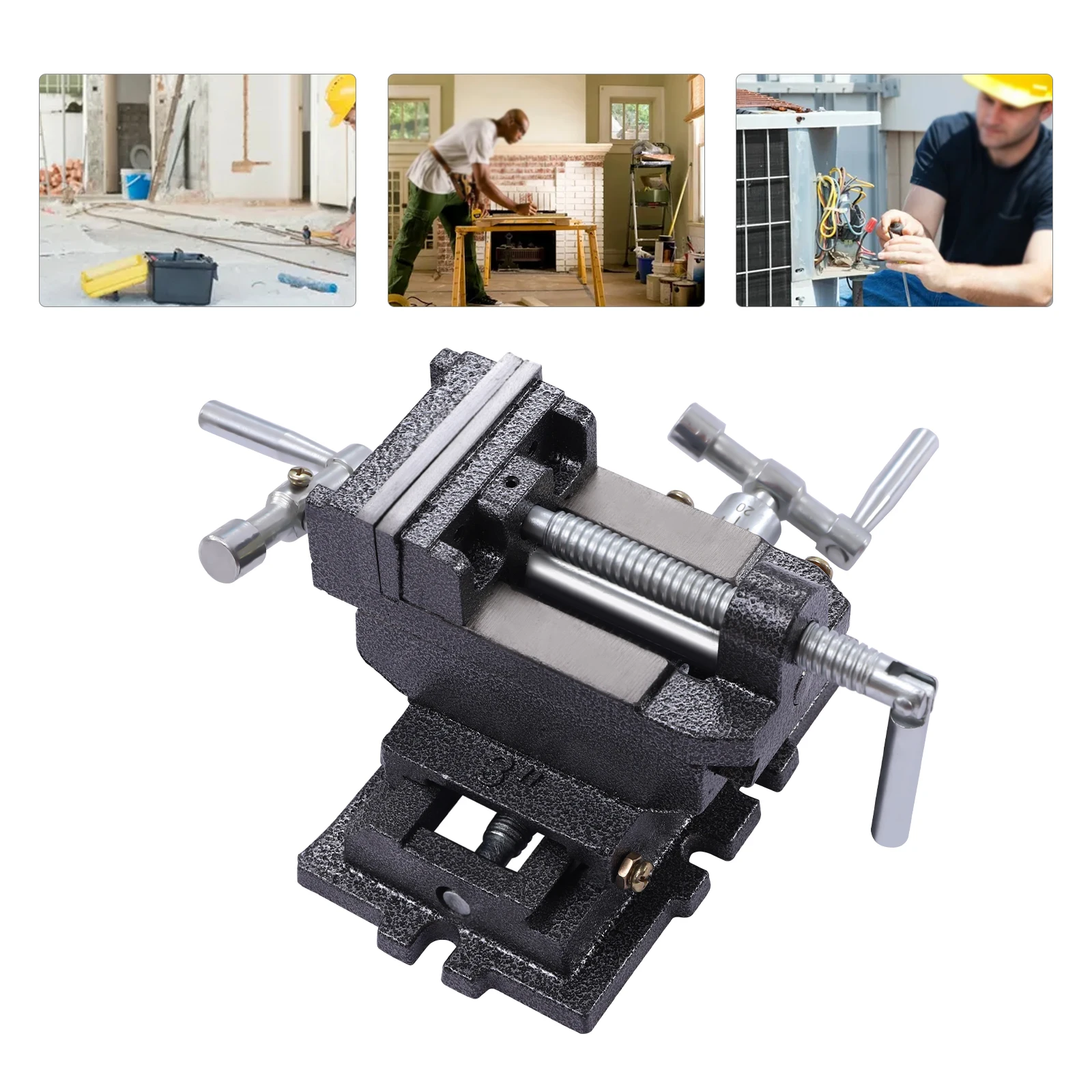 

Durable Bench Vise Clamp with Precise Scale, Bi-Directional Jaw Movement, Removable Jaws, High-Hardness Steel for Strong