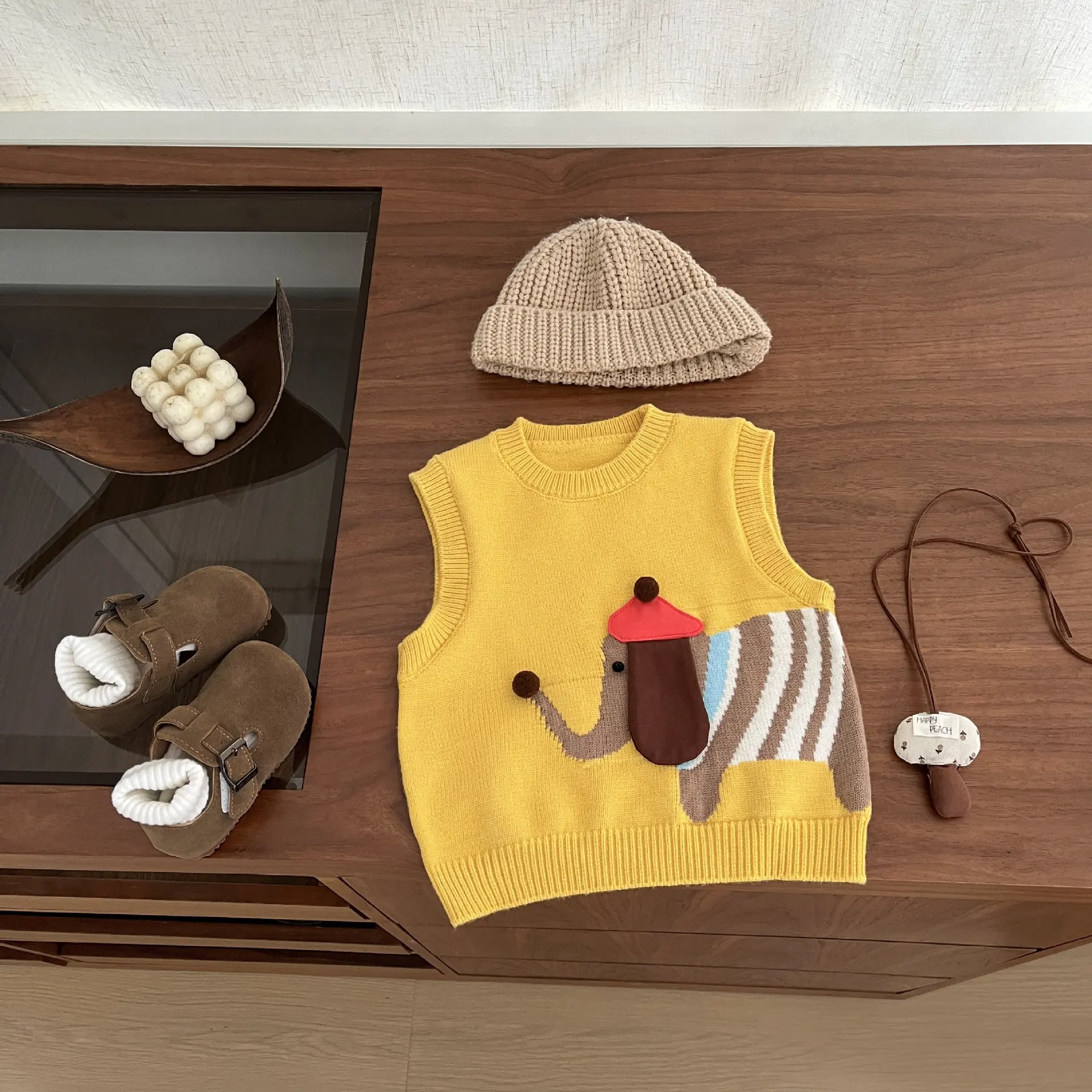Spring and Autumn Clothing, Loose Knit Vest for Boys Super Cute Versatile Vest for Boys Comfortable Stylish Shoulder Hugging