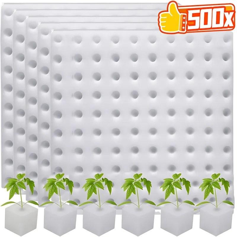 500/100PCS Hydroponic Plant Sponge Garden Cultivation Seedling Soilless Culture Planting Tools Vegetables Nursery Pots Trays