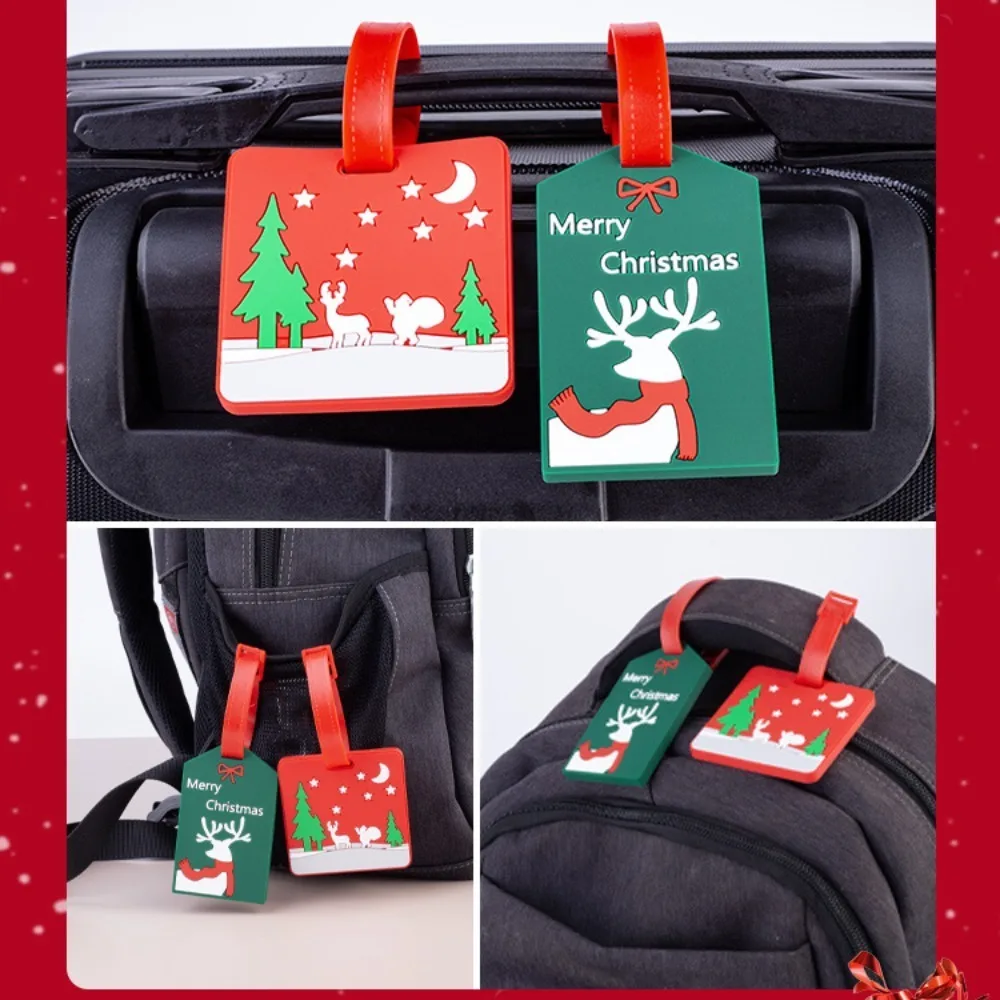 Baggage Boarding Tag PVC Luggage Tag Handbag Accessories Portable ID Name Address Label Christmas Decoration Hanging Tag Travel