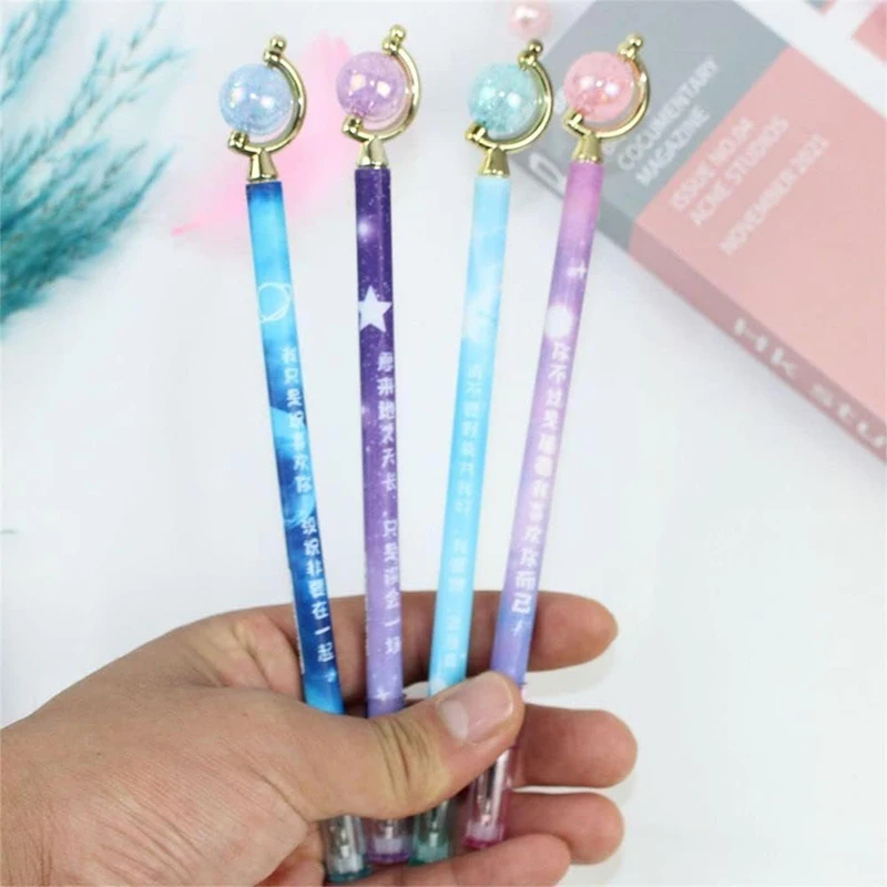 20 個子供のためのかわいい黒学生文具書き込み署名ペンボールペンゲルペン回転ゲルペン