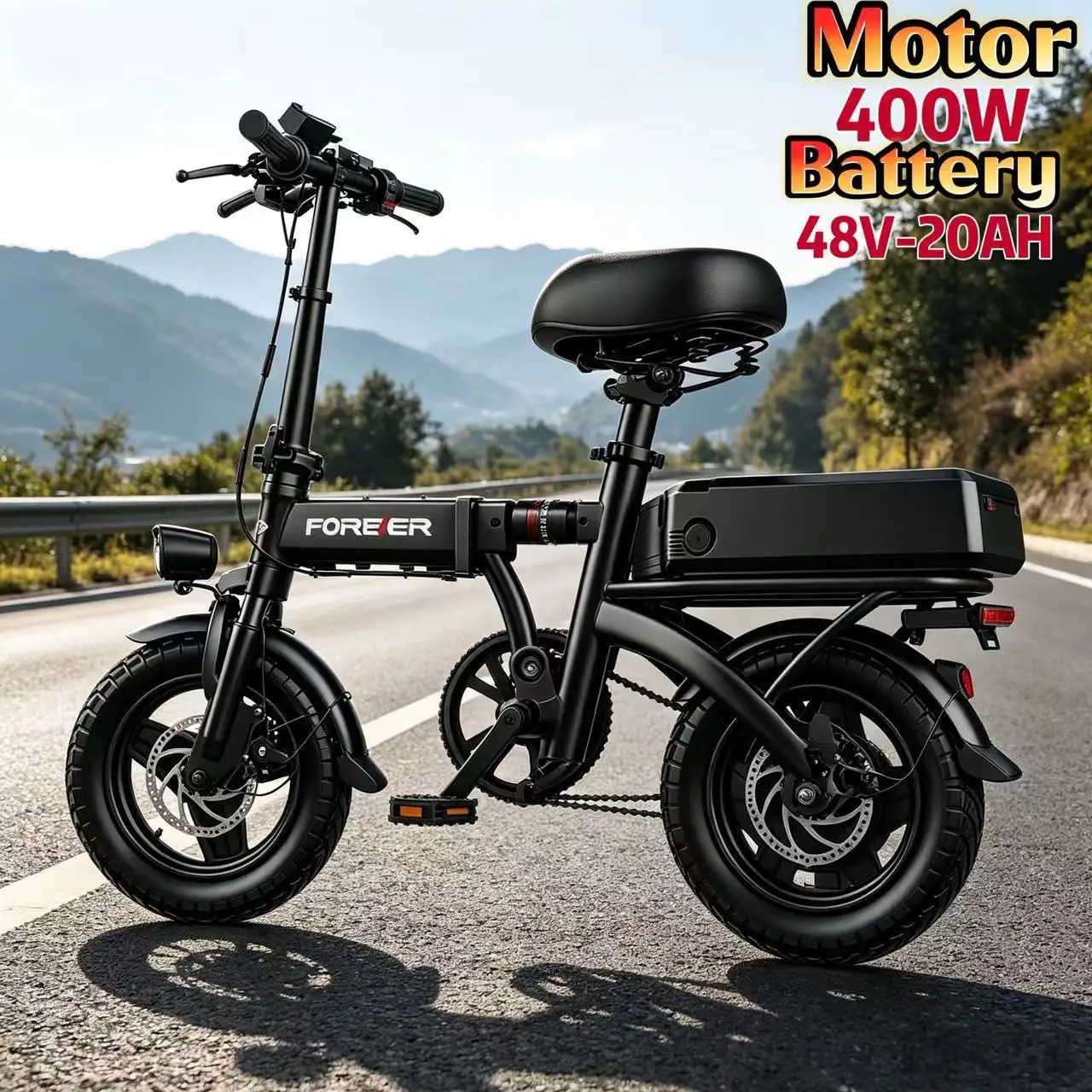 P14 E-Bike  Compact Urban Electric Bike with Folding Design 400W Permanent Magnet Motor 48V 50Ah Battery and 90-100KM Range