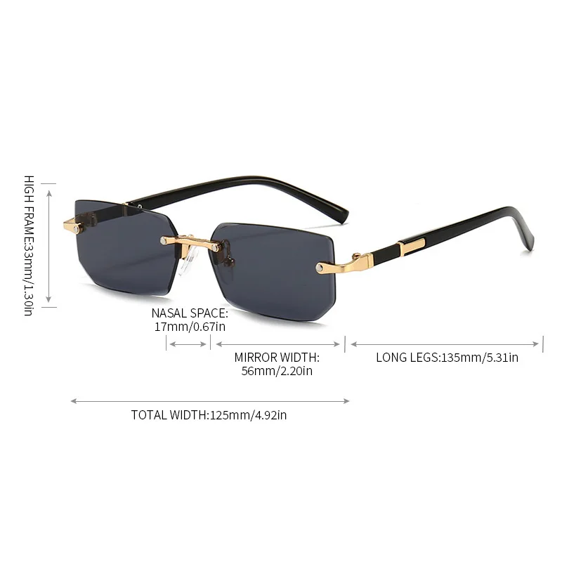 Nowe modne okulary przeciwsłoneczne bez oprawek Osobowość Jelly Shades Męskie i damskie okulary przeciwsłoneczne — zdjęcie 7
