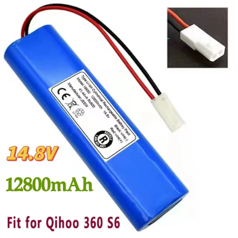 High Capacity 14.8V 12800mAh Battery Pack for Qihoo 360 S6 Robotic Vacuum Cleaner Spare Parts Accessories Replacement Batteries.