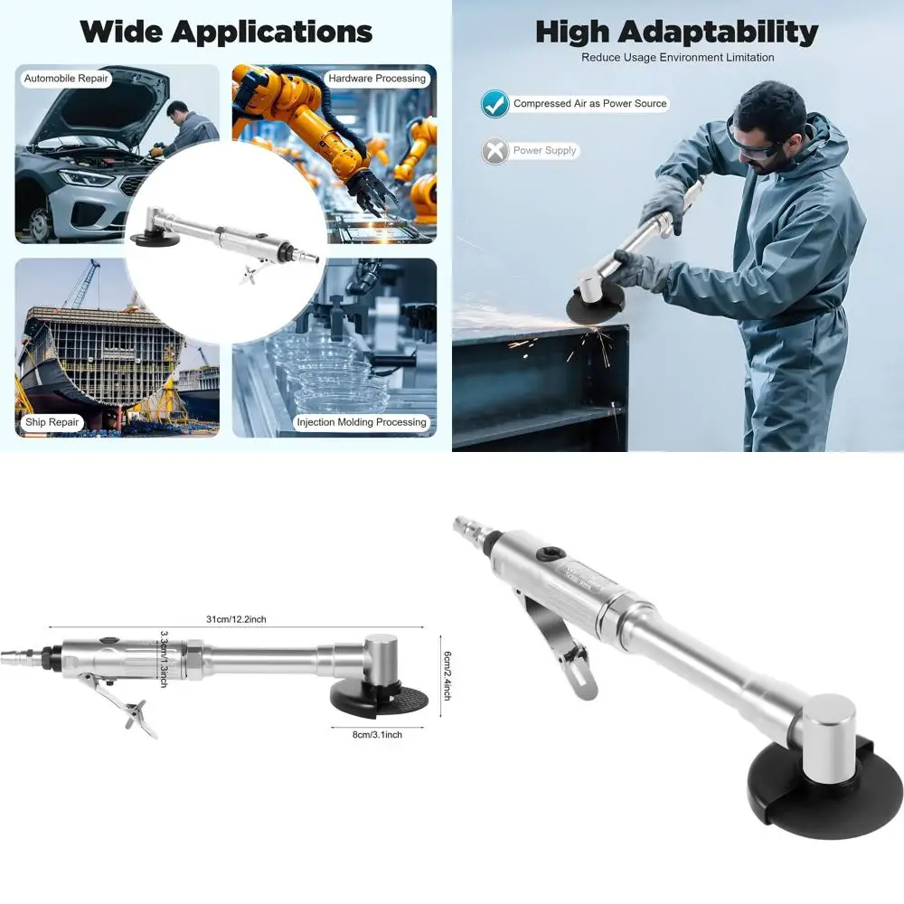 

Пневматическая угловая шлифовальная машина 1/4 с длинной рукояткой для высокоскоростной резки, 18000 об/мин, пневмоинструмент для автомобильной и строительной промышленности
