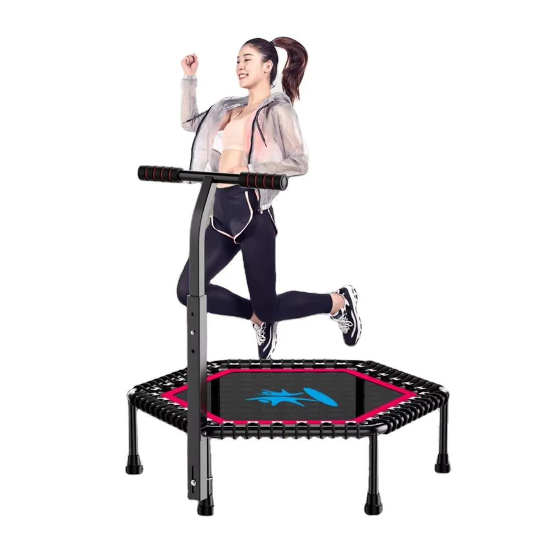 

Gymnast Single Bungee Jumping Fitness Mini Trampoline Rebounder Indoor Adults Safety Round Jumping Bed Fitness Trampoline1
