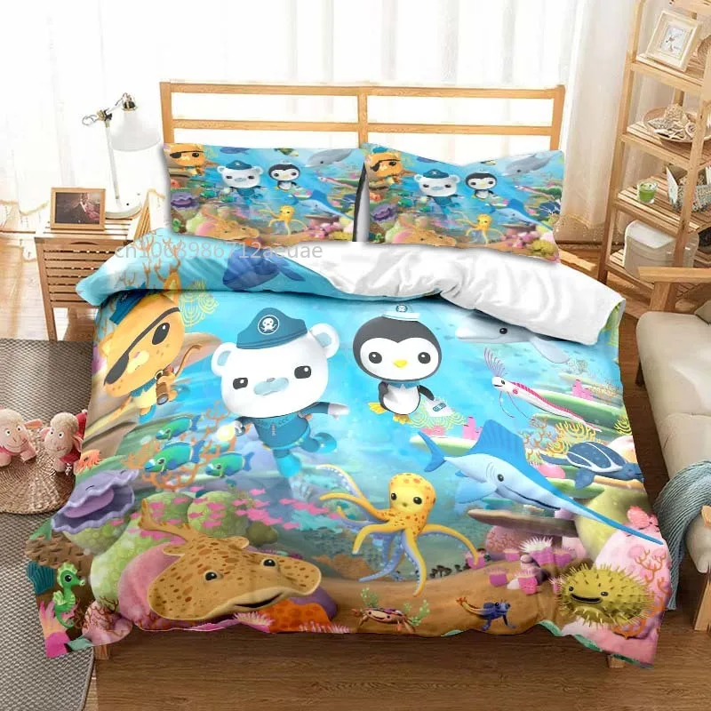 The Octonauts Cartoon All Season Twin Bedding Set 3 Piece Comforter Set Bed Duvet Cover Double King Comforter Cover