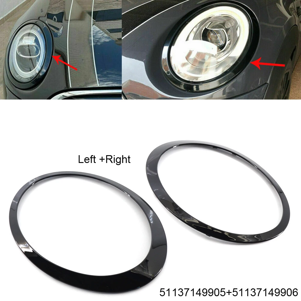 Headlamp Bezel Light Trim Ring For Mini Cooper R56 R57 2007-2015 Black Headlight Trim 51137149905 51137149906