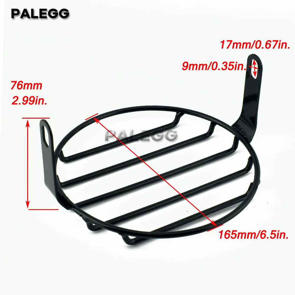 6.5 "دراجة نارية العلوي شبكة شواء الحرس الجبهة مصباح شبكة غطاء مصبغة حامي ل مقهى المتسابق كروزر غطاء المصباح