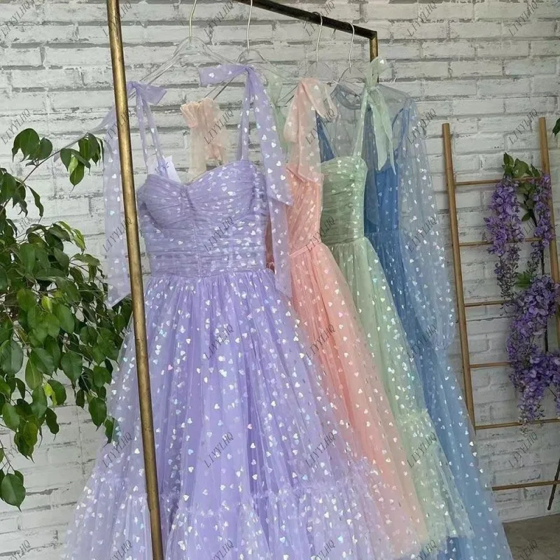 LIYYLHQ Mint Green Fairy Prom Dresses Sweetheart Tea Length Short Graduation Robes de cocktail Wedding Party Gowns Customized