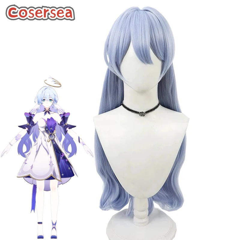 

Cosersea Robin Cosplay Wigs Game Honkai: Star Rail Robin 80cm Long Wavy Light Blue Halloween Wig Synthetic Hair Heat Resistant