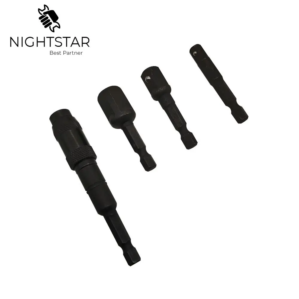 Krechtige-broca de tornillo magnético de 4 piezas, soporte de punta magnética ajustable, mango hexagonal 1/4, adaptador de extensiones de destornillador eléctrico