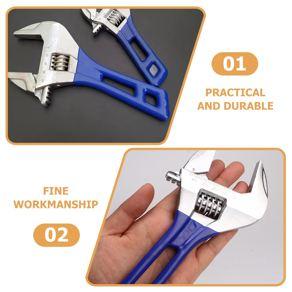 مفتاح ربط واسع الفم قابل للتعديل بمقبض قصير مفتاح فولاذي محمول لأدوات تفكيك المياه في حوض الغسيل