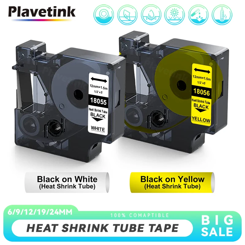 18055 18056 For Dymo Rhino Industrial Heat Shrink Tube Tape 18051 18052 18053 18054 18057 18058 1805443 for Dymo Rhino 4200 5000