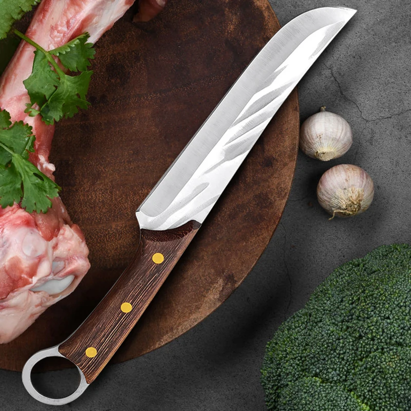 

Butcher Knife Utility Boning Knife 5Cr15Mov Stainless Steel Chef Knife Meat Cleaver Sharp Slicing Knife with Cover