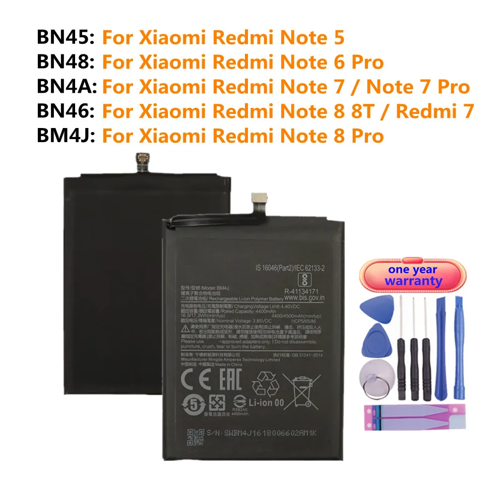 BN45 BN48 BN4A BN46 BM4J Batteria Per Xiaomi Redmi Nota 8 8T 5 6 7 Pro Note8 Note7 Note5 Pro /Redmi 7 Batterie Del Telefono