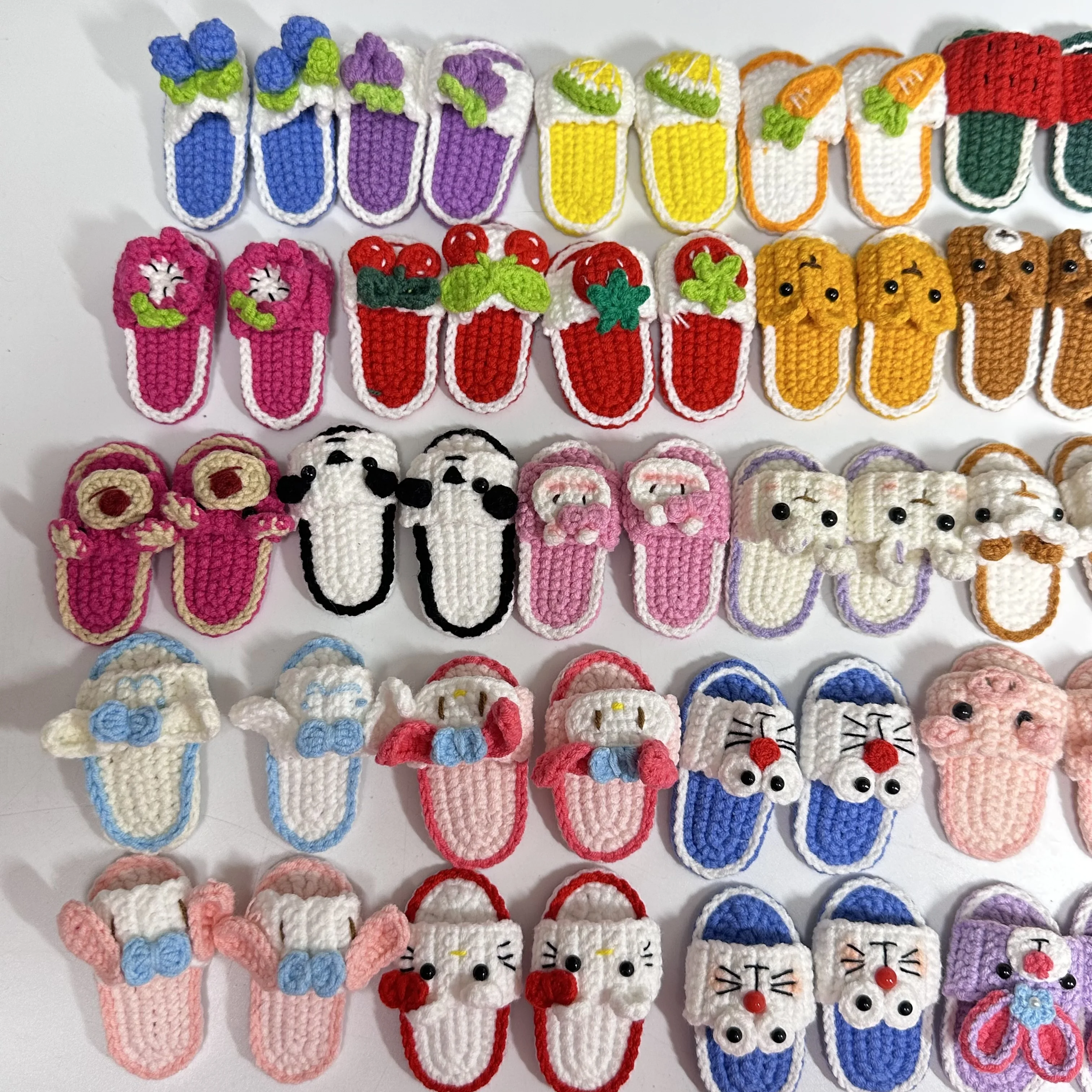 Handmade crochet Cartoon slippers wool knitting hairpin clip bb cartoon animal bangs clip hair accessories hand woven hairpin