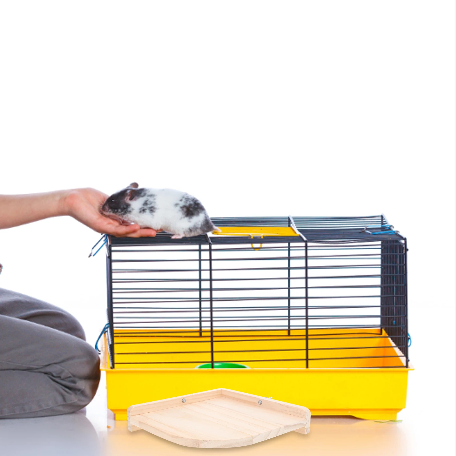 

Hamster Jumping Platform Pet Sector shaped Cage Board Guinea Pig Toy Durable Easy Install Biting Resistant Entertain Small