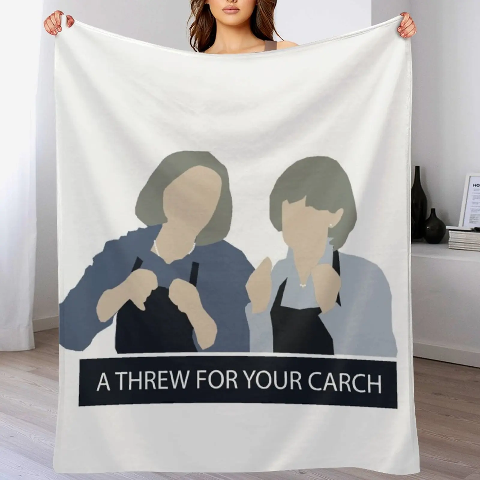 Prude and Trude - Kath and Kim Throw Blanket Moving Giant Sofa Decorative Sofas Beach Blankets