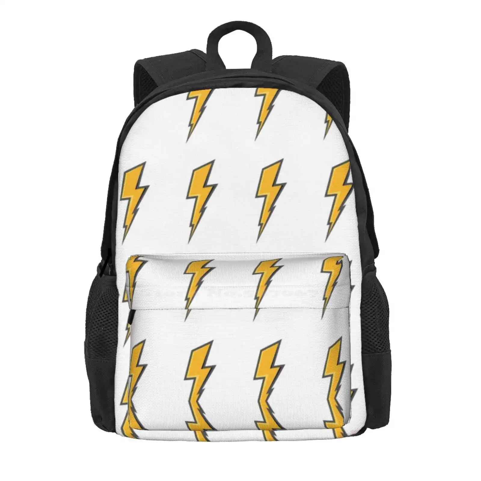 Yellow Flash Pattern Hot Sale Schoolbag Backpack Fashion Bags Lightning Bolt Thunder Bolt Stormy Cloudy Electricity High