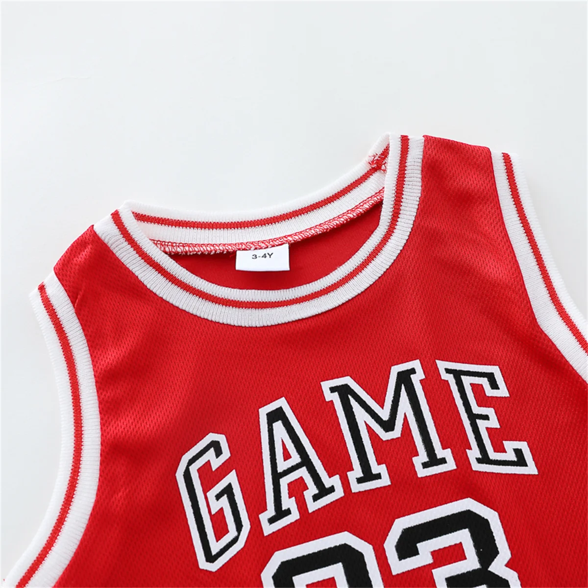 2PCS Children\'s Summer Fashion Tank Top Basketball Suit Baby Sleeveless Shorts Sports Set