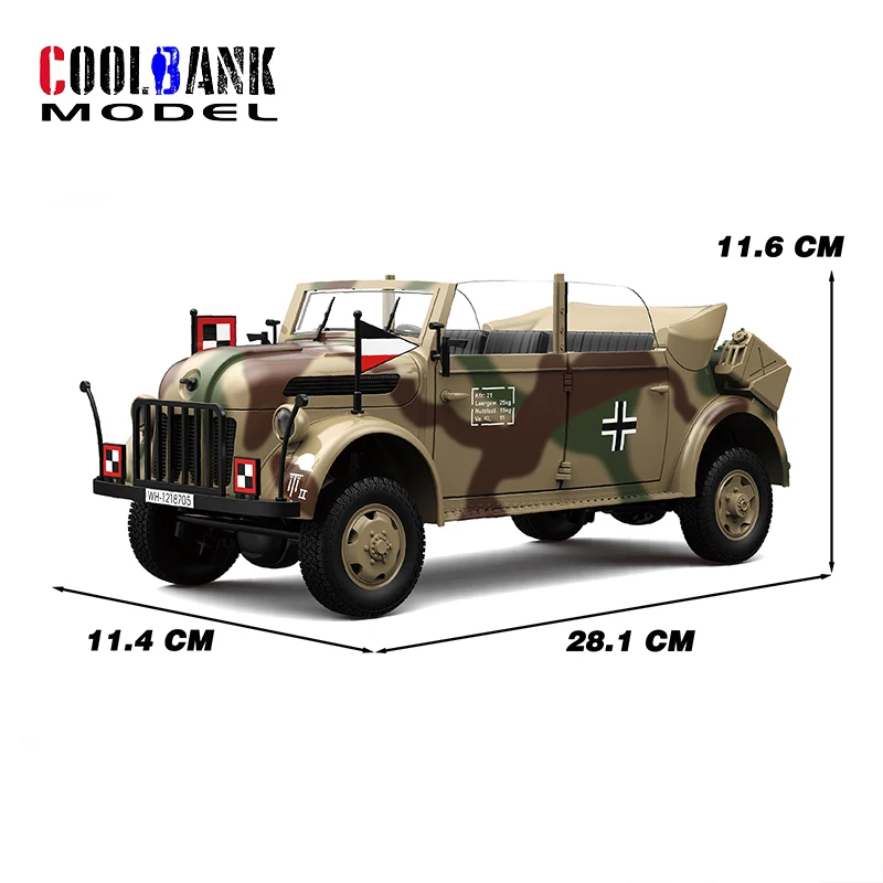 COOLBANK-coche de comandante alemán de la Segunda Guerra Mundial, vehículo militar, camión, escala 1/18, 2,4 Ghz, coche de Control remoto, juguetes para adultos y niños, regalos