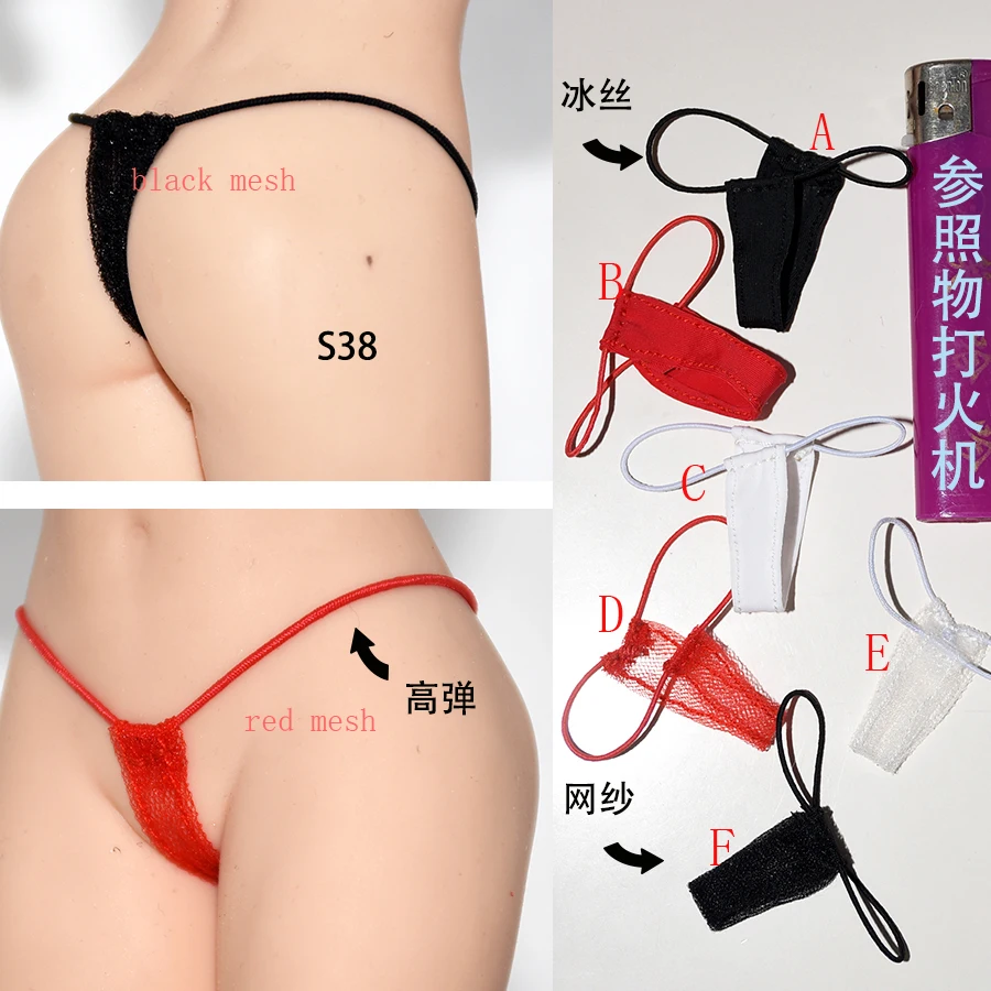 1/6 1/12 Skala Weibliche Unterwäsche Tanga rosa rot schwarz Eis Seide Höschen Mesh Unterhose für 12'' 6''TBL JIAOU DOLLfemale Körper