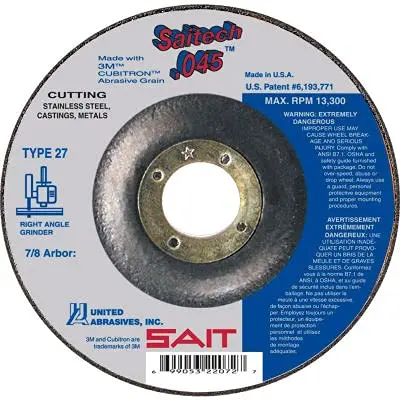 Sait 22082 Depressed Center Wheel T27 6"x.045" x 7/8" Keramik Alaun. Oxid – Menge 50er Packung