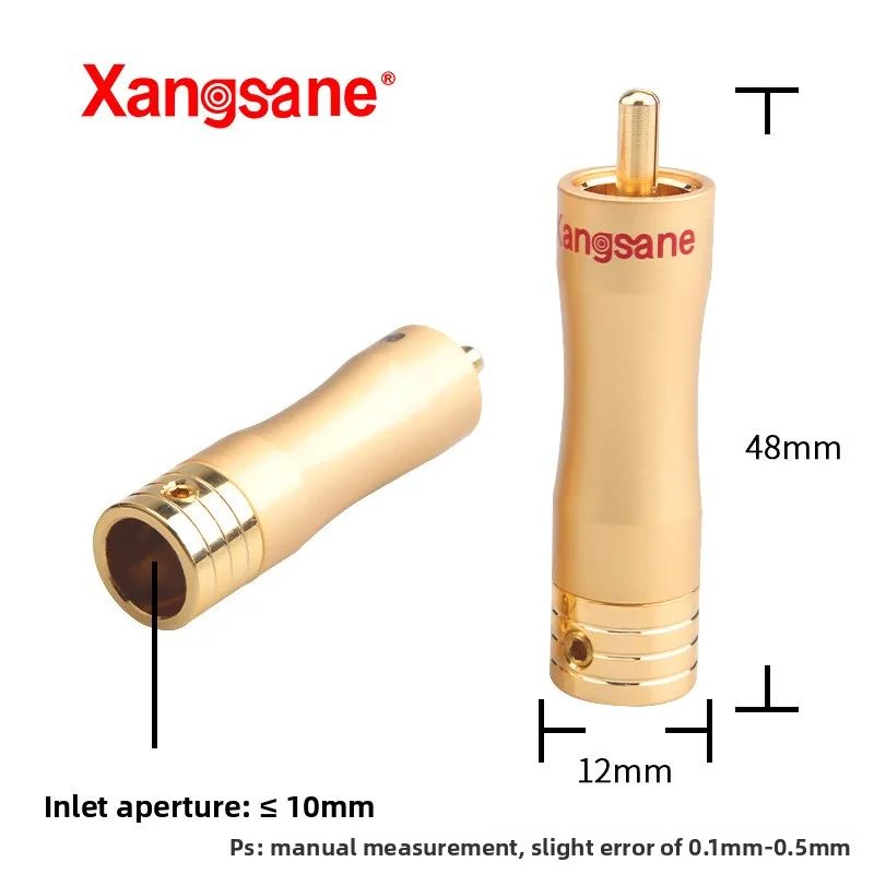 Xangsane/Elephant God Fever Pure Copper Gold Plug RCA Lotus Plug HiFi Signal Cable DIY Audio Cable Plug