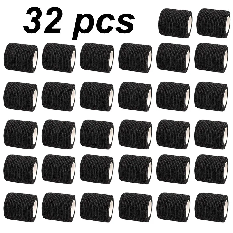 32/24/6Pcs 5cm Tattoo Grip Wrap, Self-Adhesive Elastic Bandage Tape, Non-Slip Breathable Handle Cover for Tattoo Machine