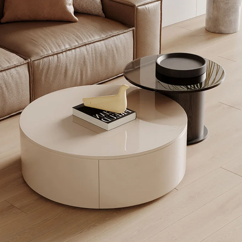 

Luxury Wood Coffee Table Livingroom Books Dining Designer Round Minimalist Side Table Center Computer Couchtisch Home Furniture