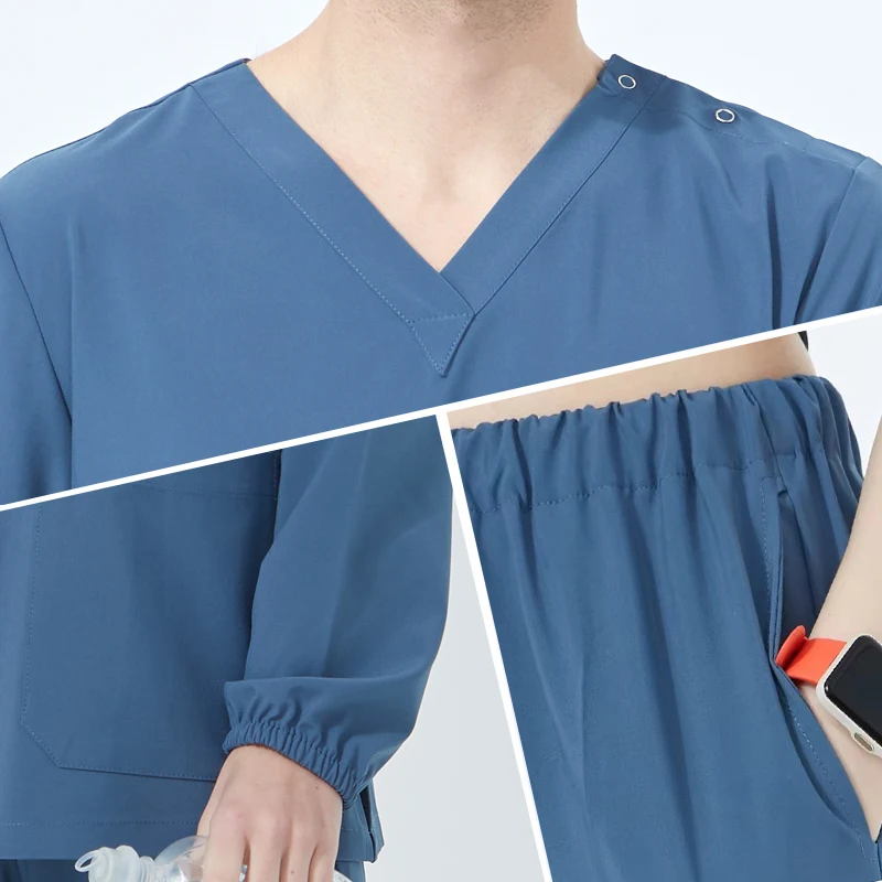 Essential Scrub Sets Female Surgical Uniforms Nurse Top and Pant Pet Hospital Nursing Suits Stretch Beautician Workwear S03