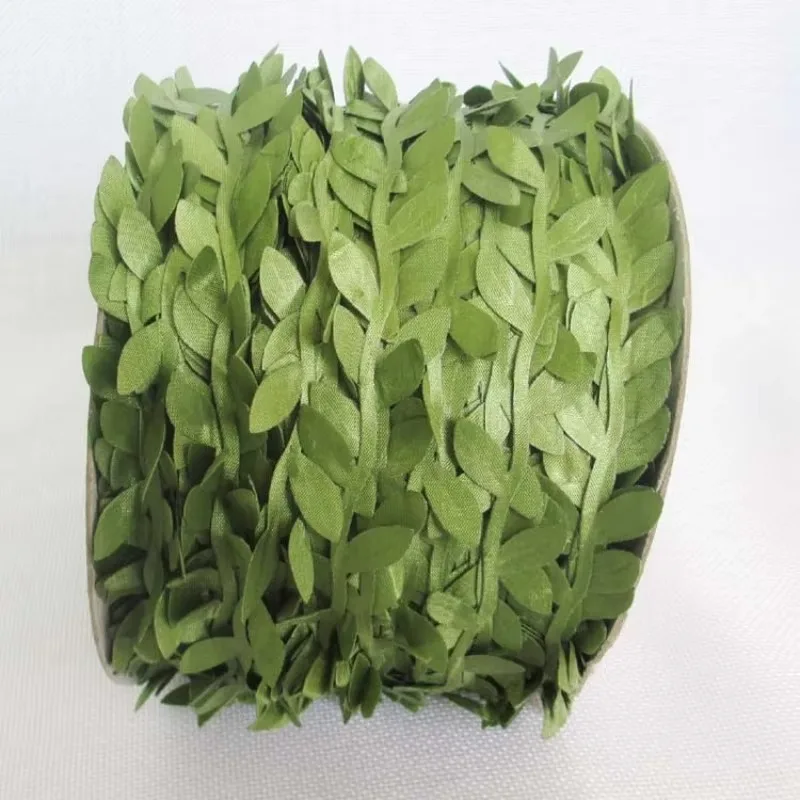 10Meter Silk Leaf-Shaped Artificial Flower Green Leaves For Home Wedding Decoration DIY Wreath Scrapbooking Craft Fake Flower