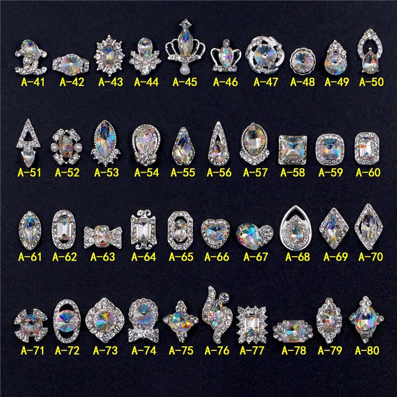 

10pcs/pack AB Crystal Alloy Nail Gems Rhinestions,Japanese Style Big Nail Gemstones,8.5*12MM Crown Stone Diamond Manicure Decor