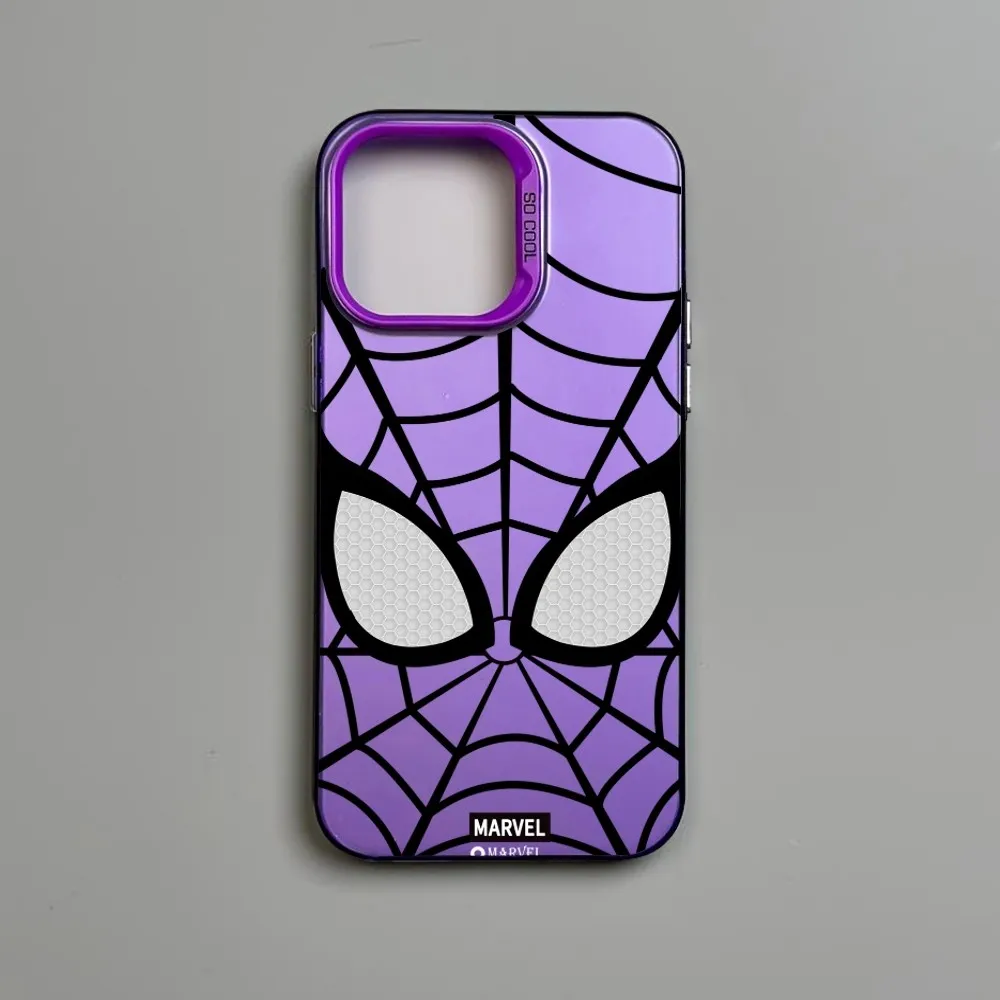 Popular Cool Superhero S-Spiderman Mousepad Phone Case IMD Color Silver Shell For IPhone 16 15 14 13 12 Pro Max Plus