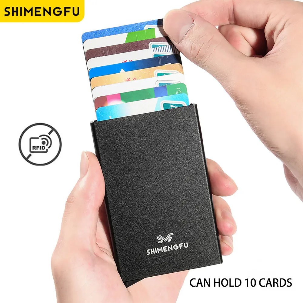 Anti RFID Card Blocking Card Holder Wallet Metal Credit ID Bank Cover Bag Purse Money Case for Men Women Male Minimalist Wallet