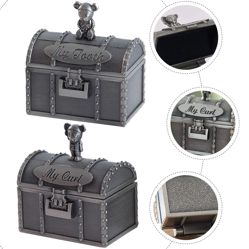 

2 шт., коробка для сохранения детских зубов, держатель для детских зубов, контейнер для молочных зубов из сплава, органайзер для волос плода, коробка для подарков на зубах