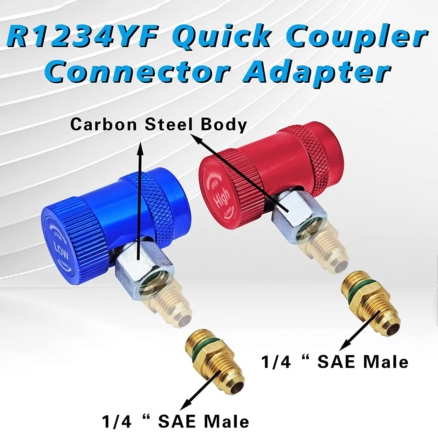 R1234yf Quick Connector Adapter Auto AC High/Low Side R1234yf Quick Couplers Refrigerant Adapters Conversion Kit