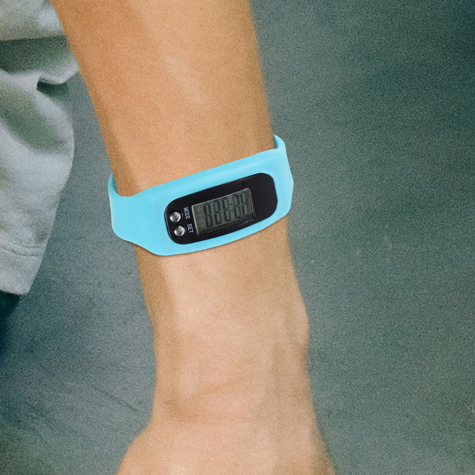 Pedometer Watch Silicone Wristband Multi-Function Step Counter Watch Simple Design Outdoor Walking Fitness Tracker for Seniors