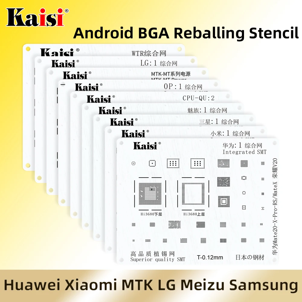 Zestaw szablonów kulowych Kaisi BGA zestaw układów scalonych IC dla HUAWEI XIAOMI OPPO Meizu LG Samsung MTK wysokiej jakości szablon lutowniczy