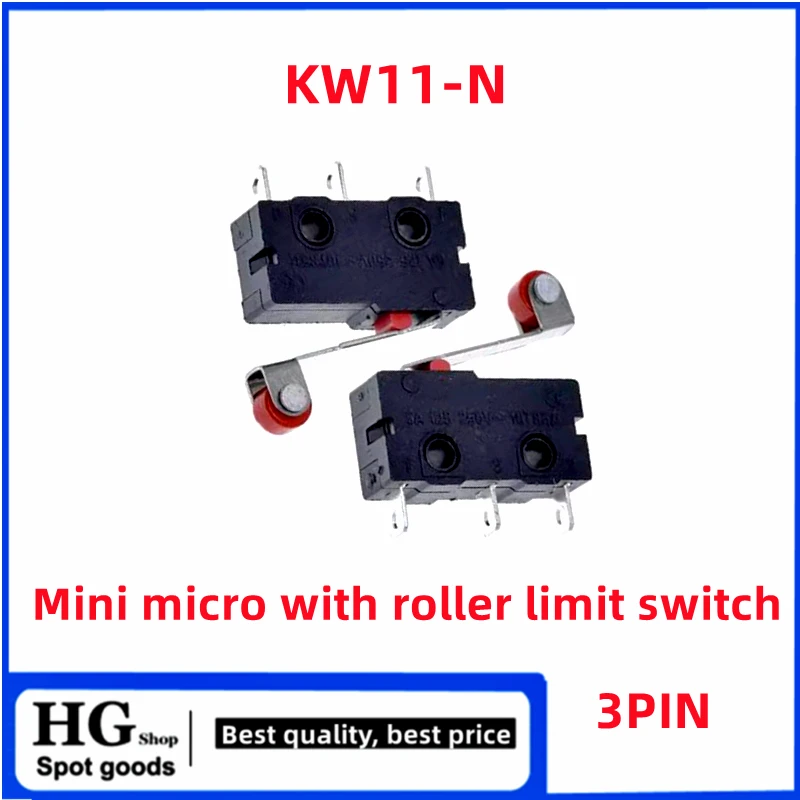 20PCS/Lot Mini Micro Switch KW11-N 3Pin With Roller Limit Switch KW11-3Z KW12-N