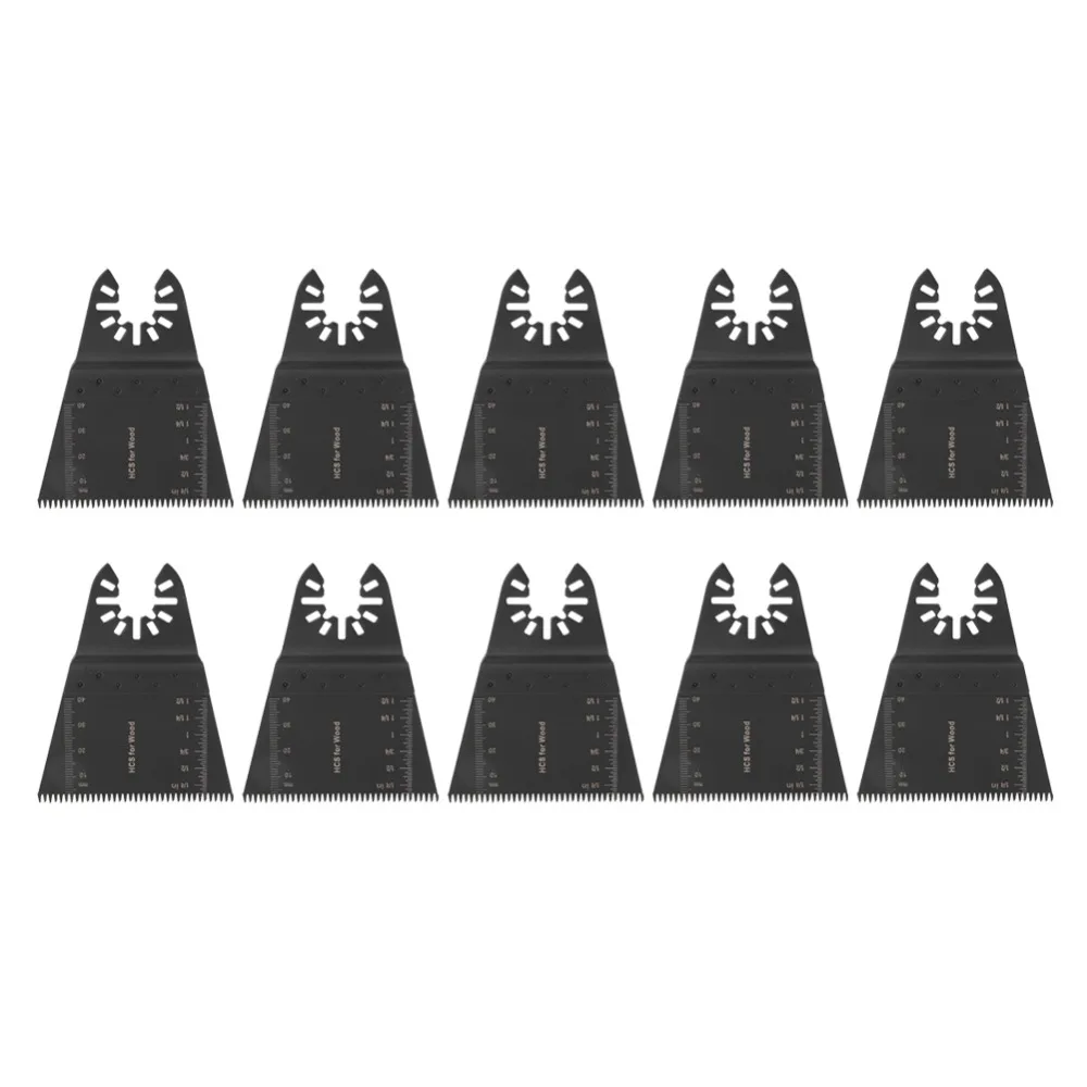 10pcs 65mm Length Oscillating Saw Blades Quick Release Interface Metric & Inch Marked Multi Tool Saw Blades