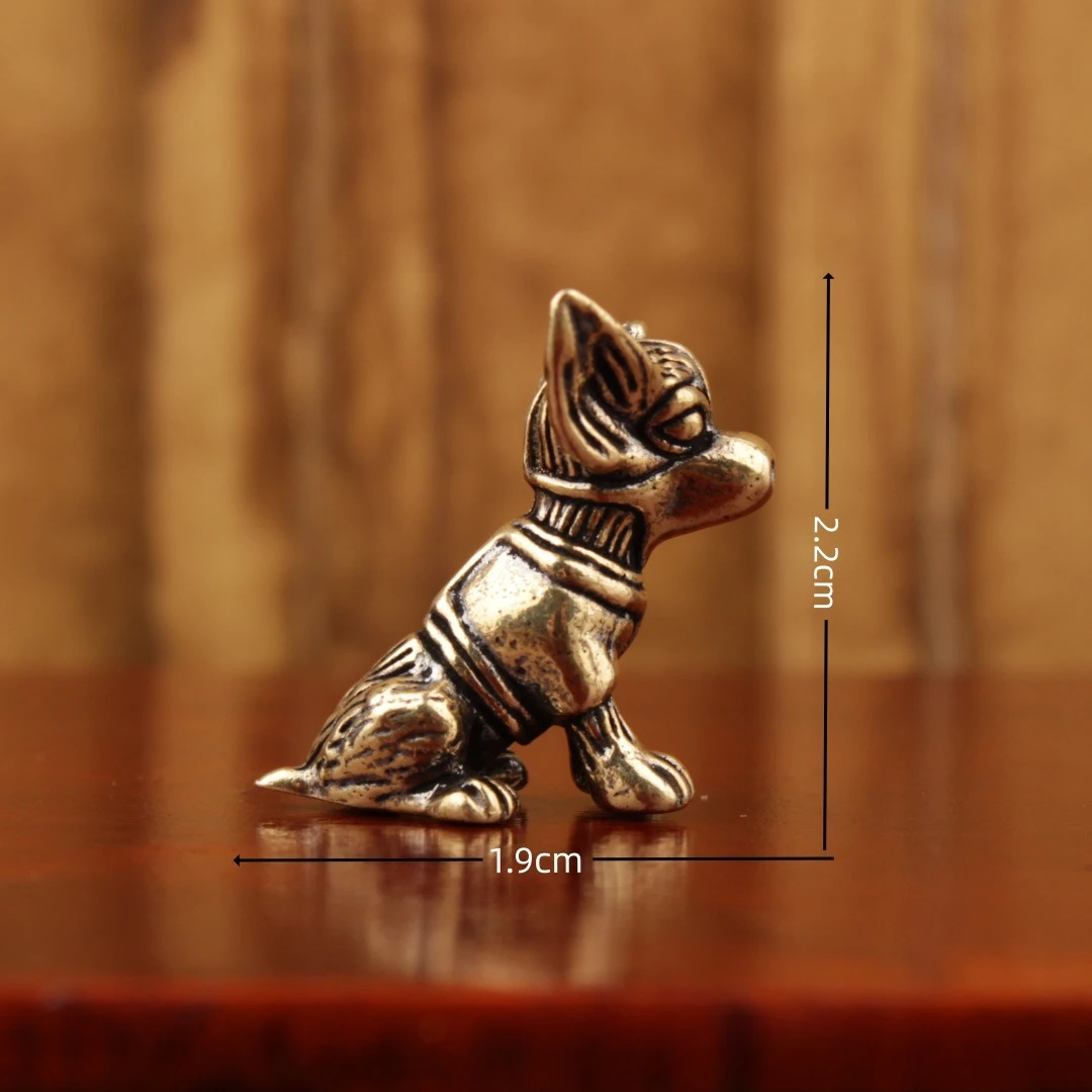 النحاس النحت الصلبة النحاس جرو النحاس الحلي لطيف الكلب زودياك الكلب العتيقة القديمة النحاس الشاي الحيوانات الأليفة الحلي الصغيرة #3