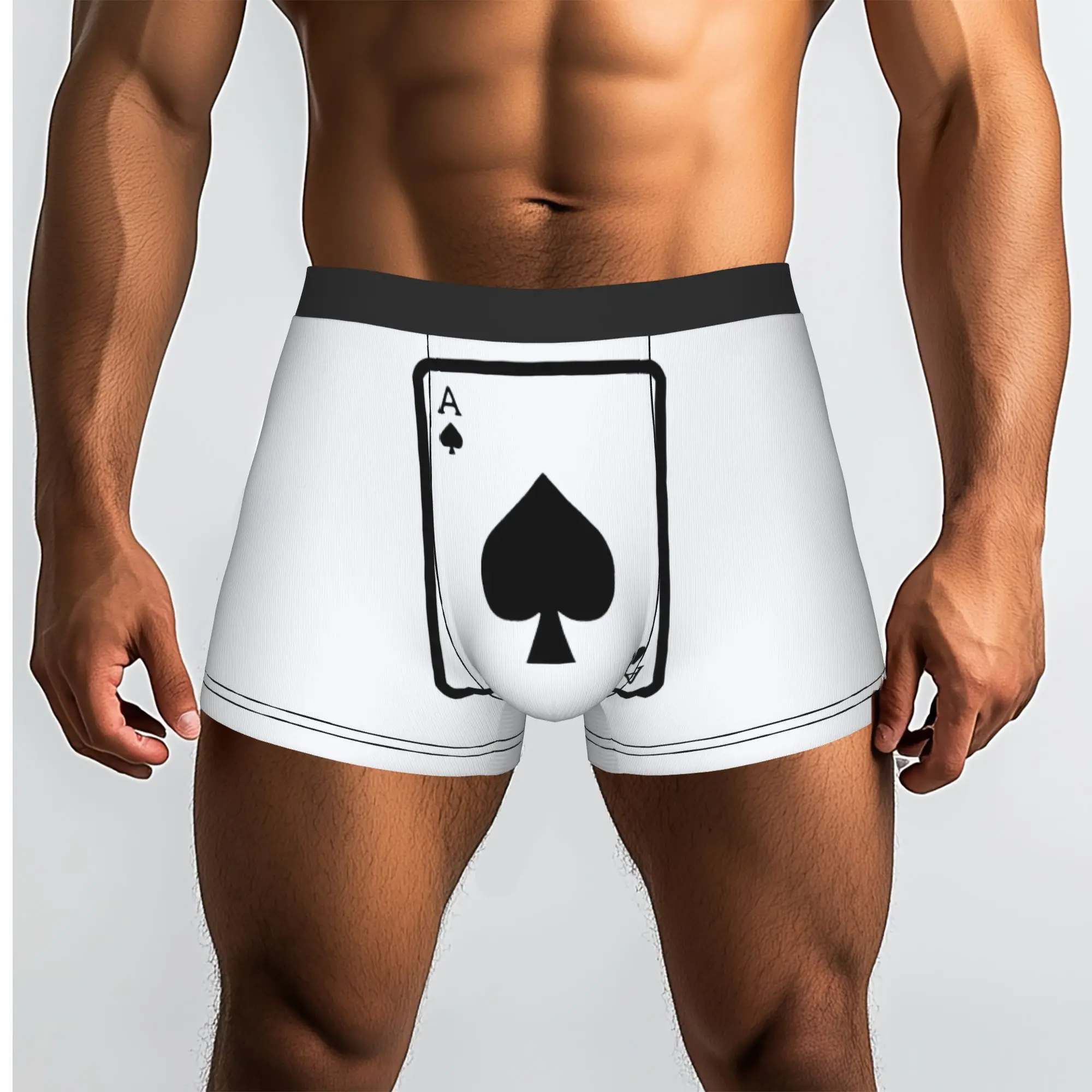 Custom Poker Ace Of Spades Underwear Men Print  Boxer Shorts Panties Briefs Breathable Underpants