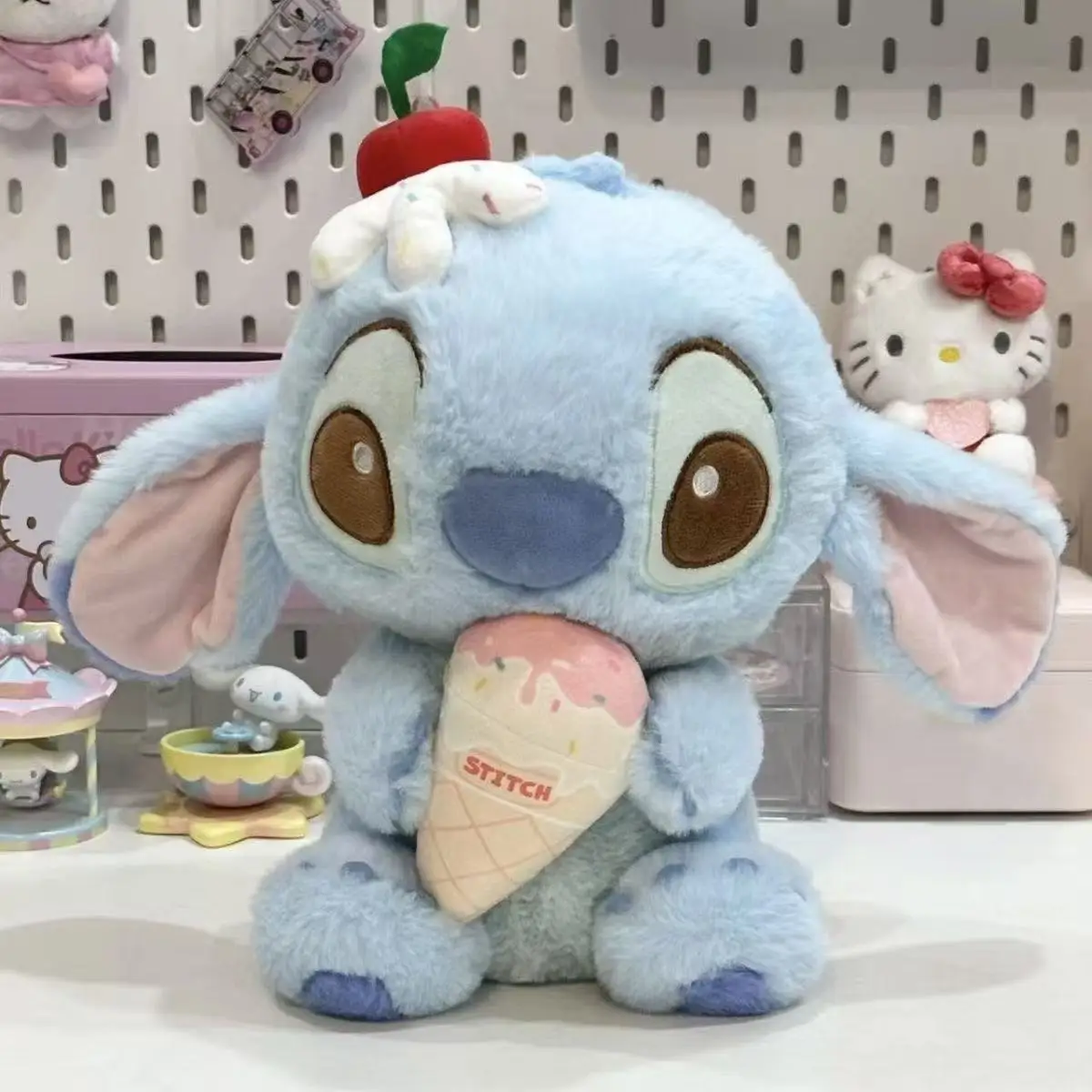 

Hot 28CM 45CM Disney Cute Ice Cream Stitch Plush Doll Soft Sleeping Plush Doll Ornaments For Girls' Birthday Gifts