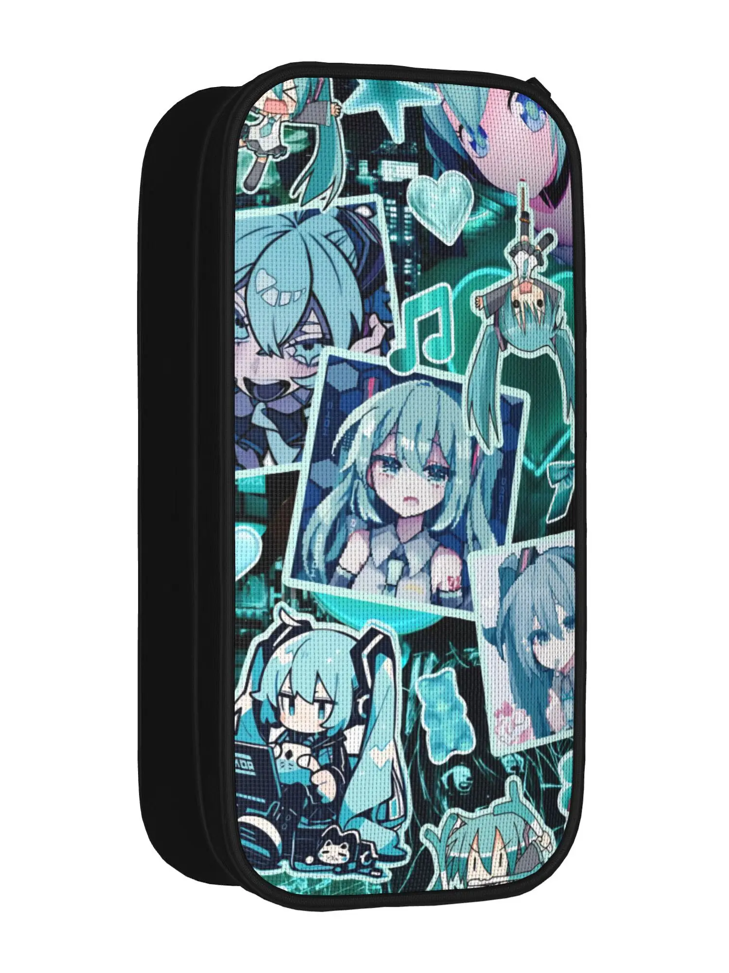 Anime Hatsune Miku Federmäppchen, Niedliche Stift- und Bleistifttaschen für Mädchen und Jungen, Große Aufbewahrung für Schüler, Schulgeschenke, Federmäppchen