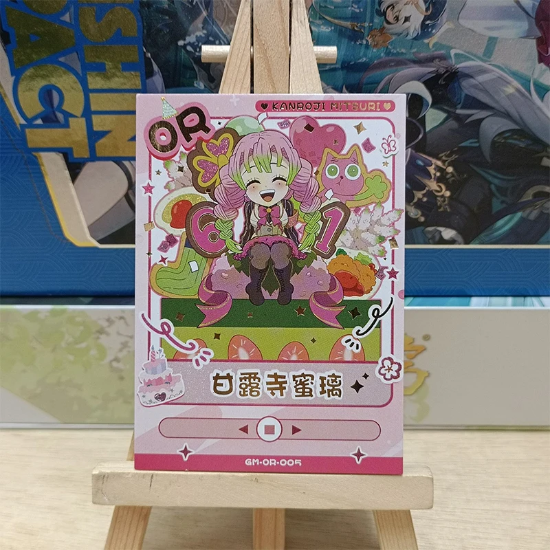 Anime demon slayer ou cartão kamado nezuko kanroji mitsuri kochou shinobu coleção cartões presente de aniversário de natal brinquedos das crianças