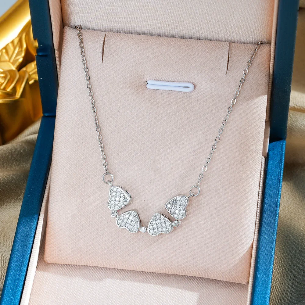 2025년 신상 하트 모양 티타늄 스틸 여성 목걸이, 틈새 디자인