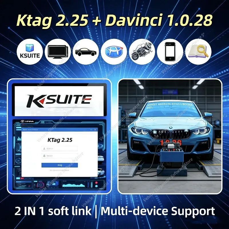 2026 Hot sell  Ktag 2.25 & Ksuite 2.80 Software for KESS V2 & V5.017 – RSA Error Fix, Unlock Tool for Car Truck Bike Tractor